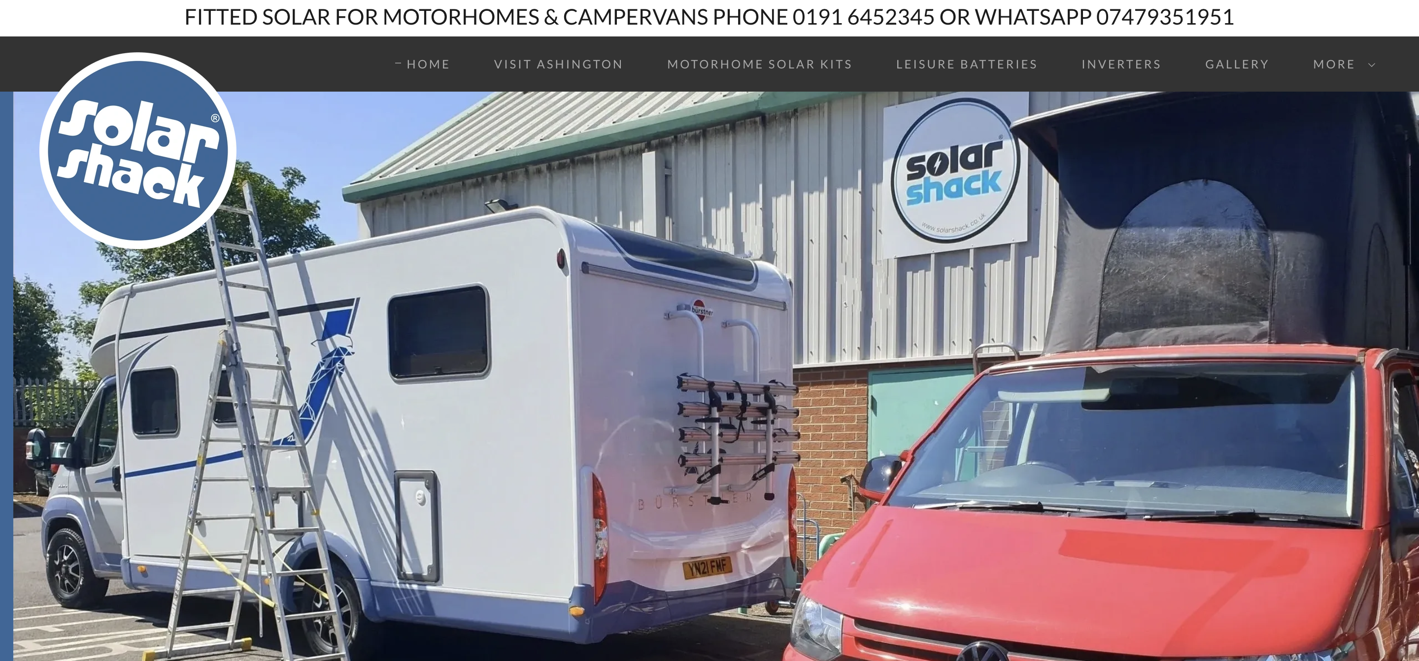 Solar Shack Landing page