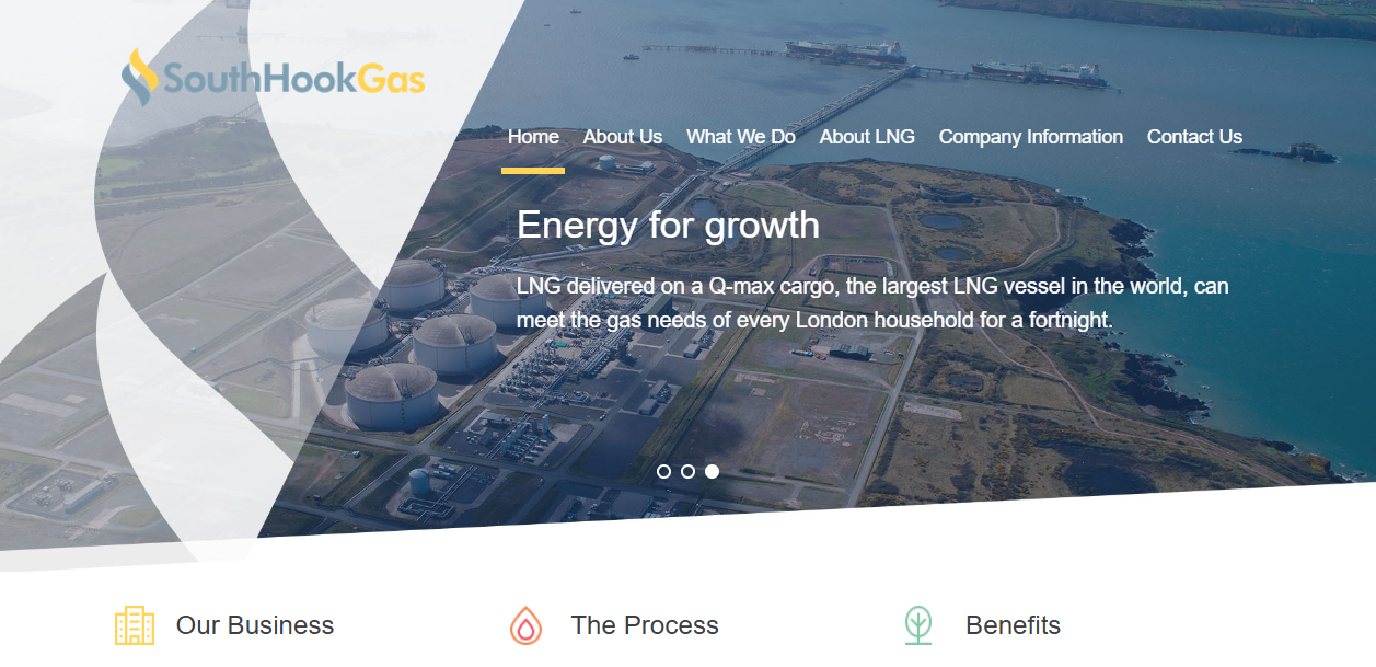 South Hook Gas Company Ltd website homepage