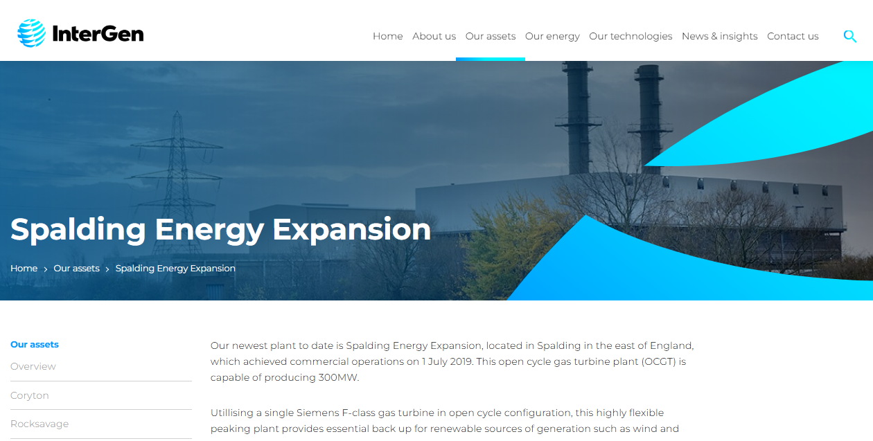 Spalding Energy Expansion Ltd website homepage