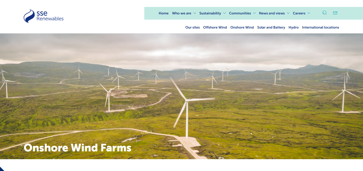 Stronelairg Wind Farm Ltd website homepage