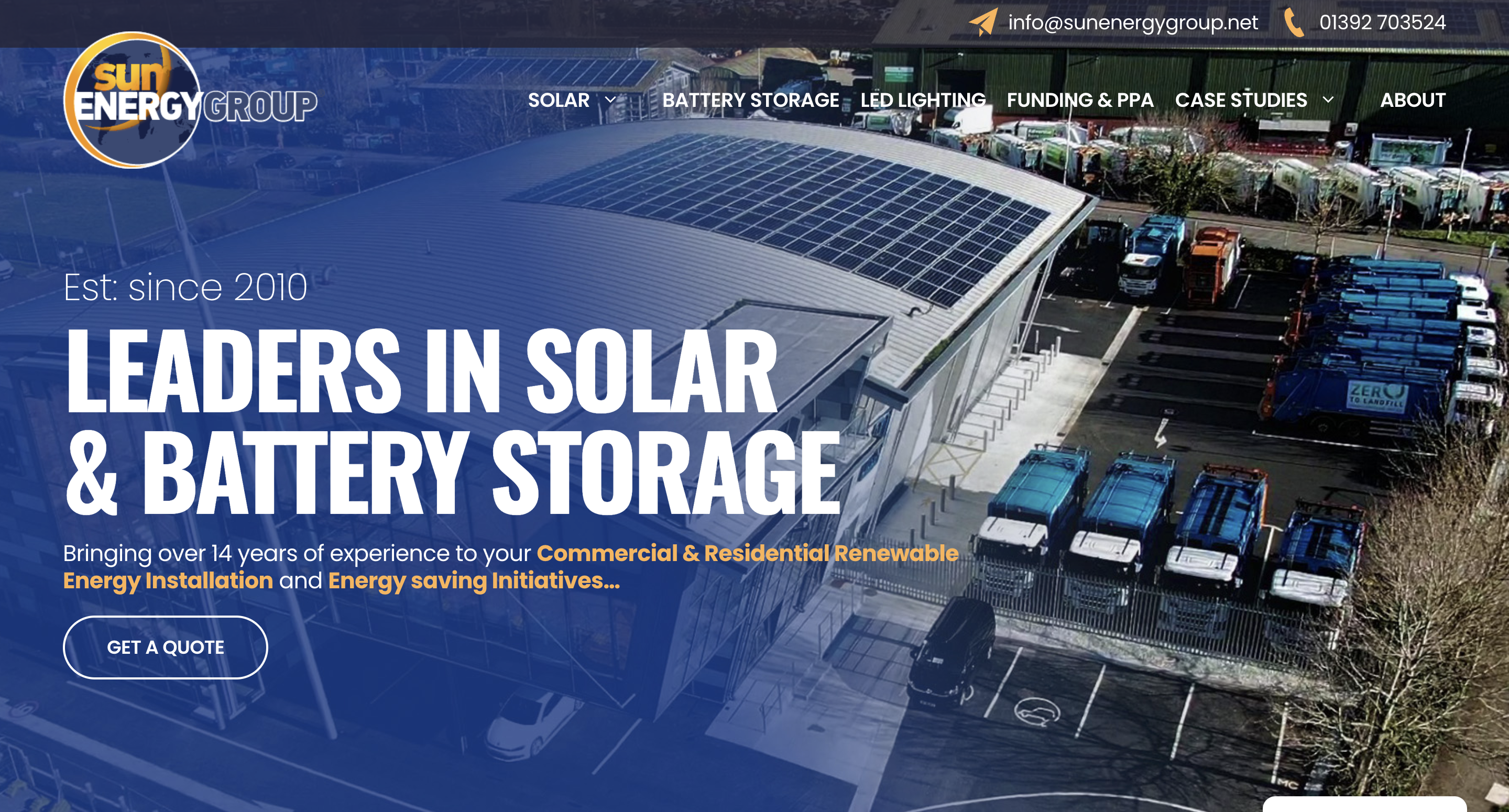 Solar Energy landing page