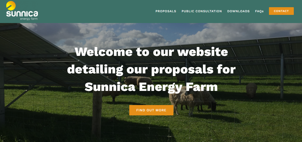 Sunnica Ltd website homepage