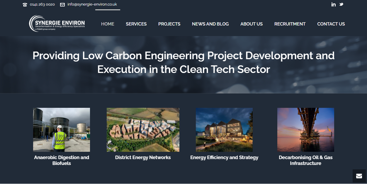 Synergie Environ Ltd website homepage