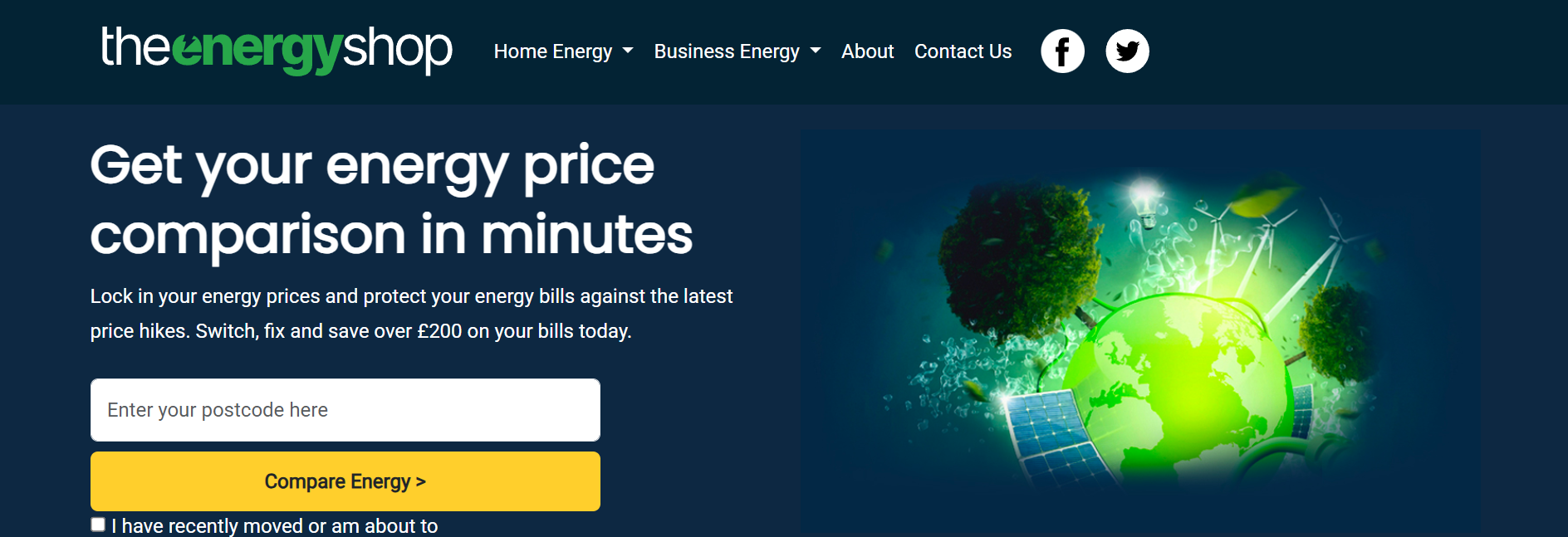 The Energy Shop homepage