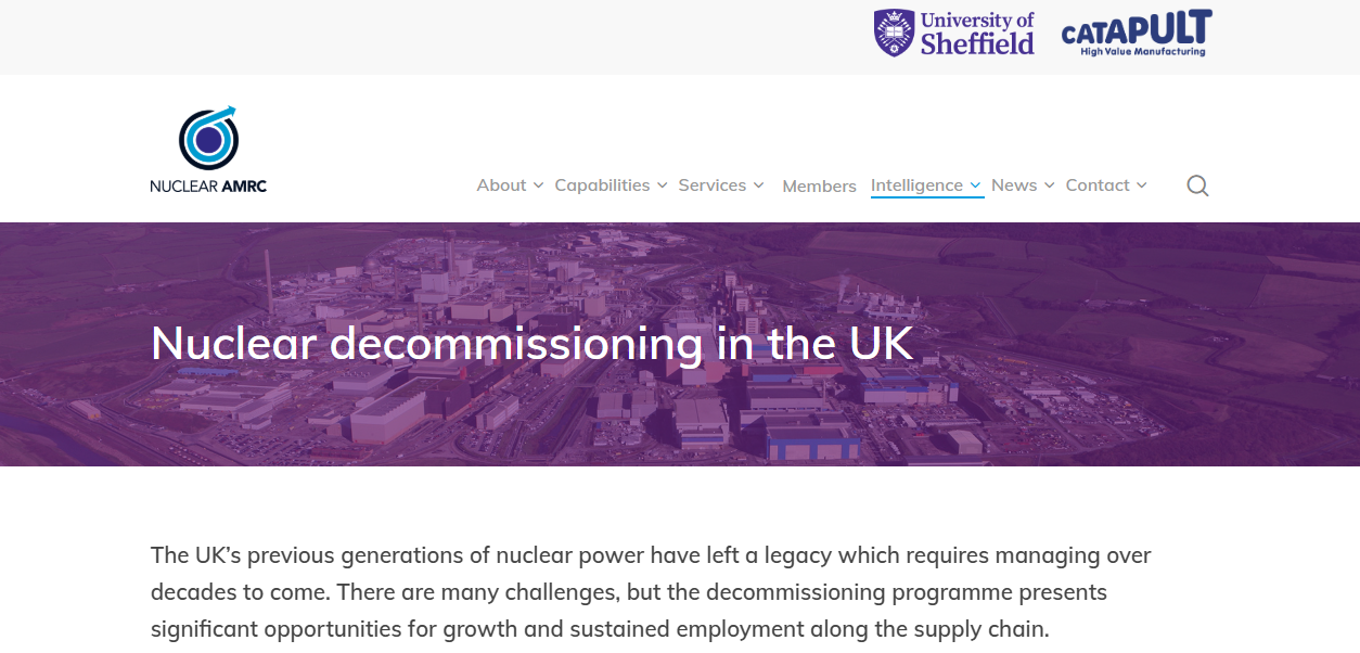 The Nuclear Decommissioning Authority website homepage