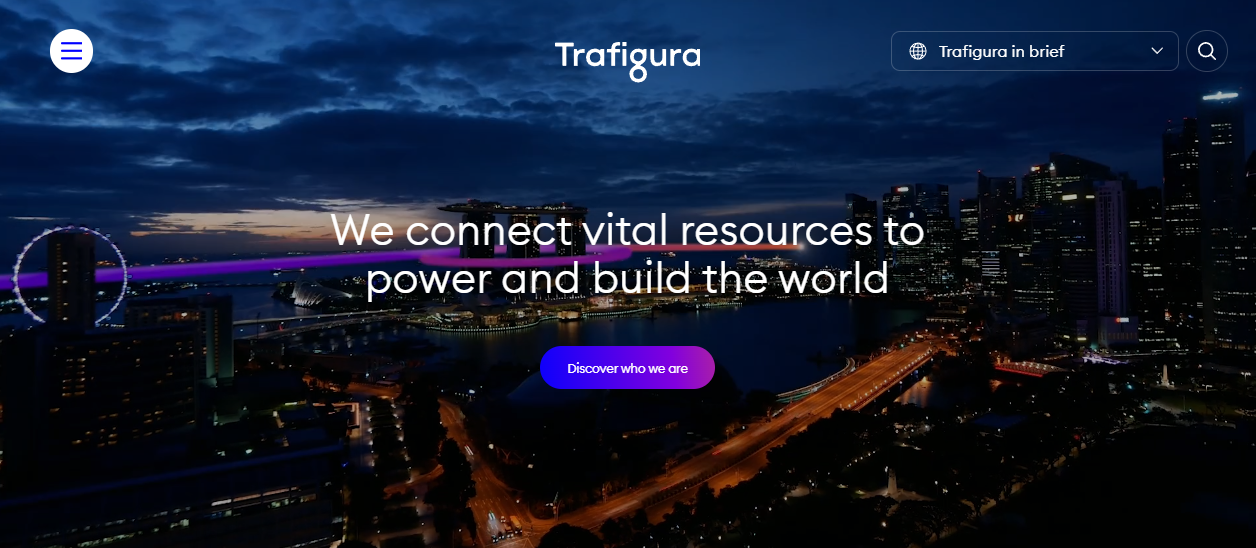 Trafigura Nat Gas Ltd website homepage