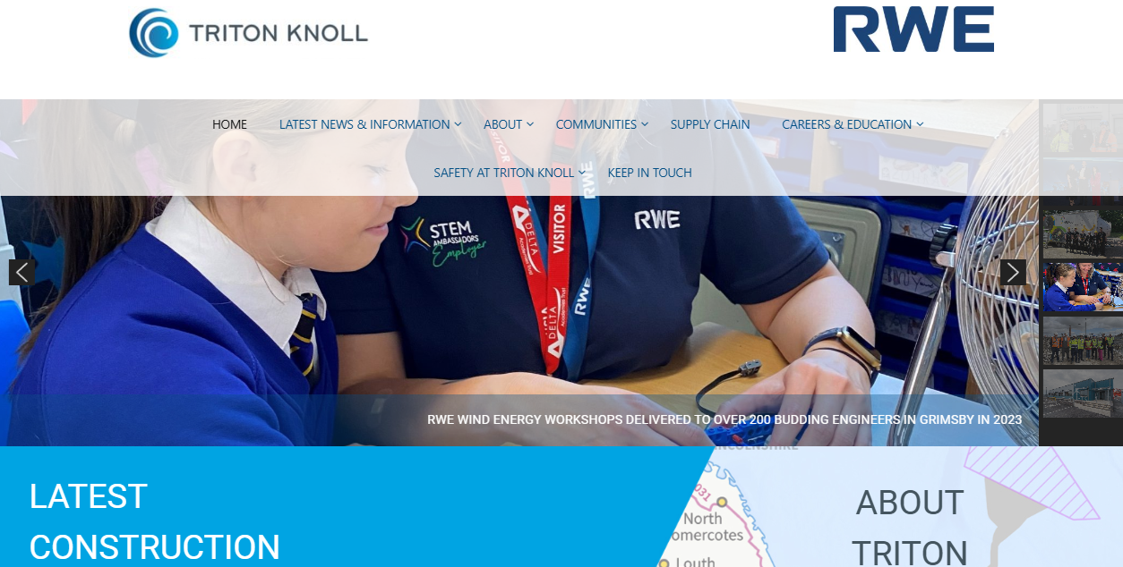 Triton Knoll Offshore Wind Farm Ltd website homepage
