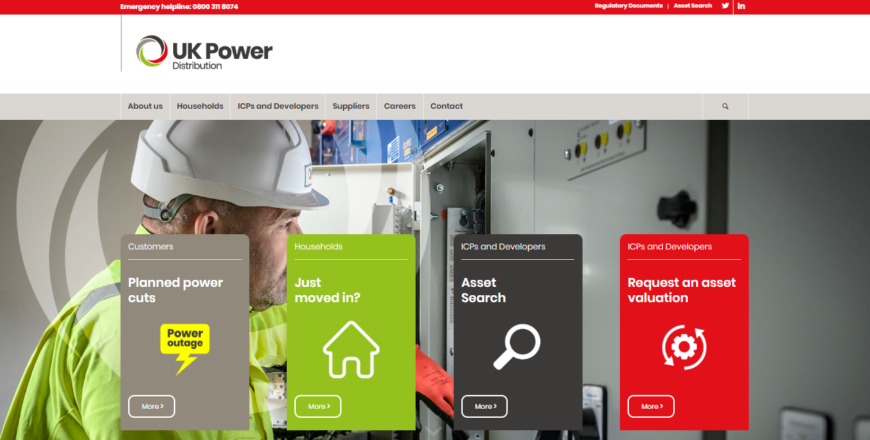 Uk Power Distribution Ltd website homepage