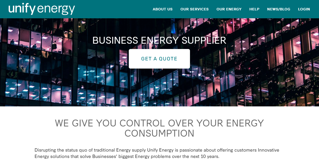Unify Energy Ltd website homepage