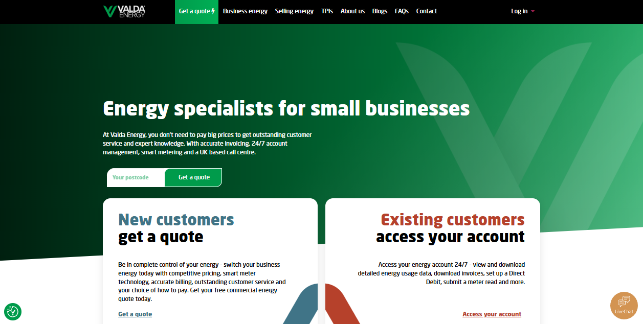 Valda Energy Ltd website homepage