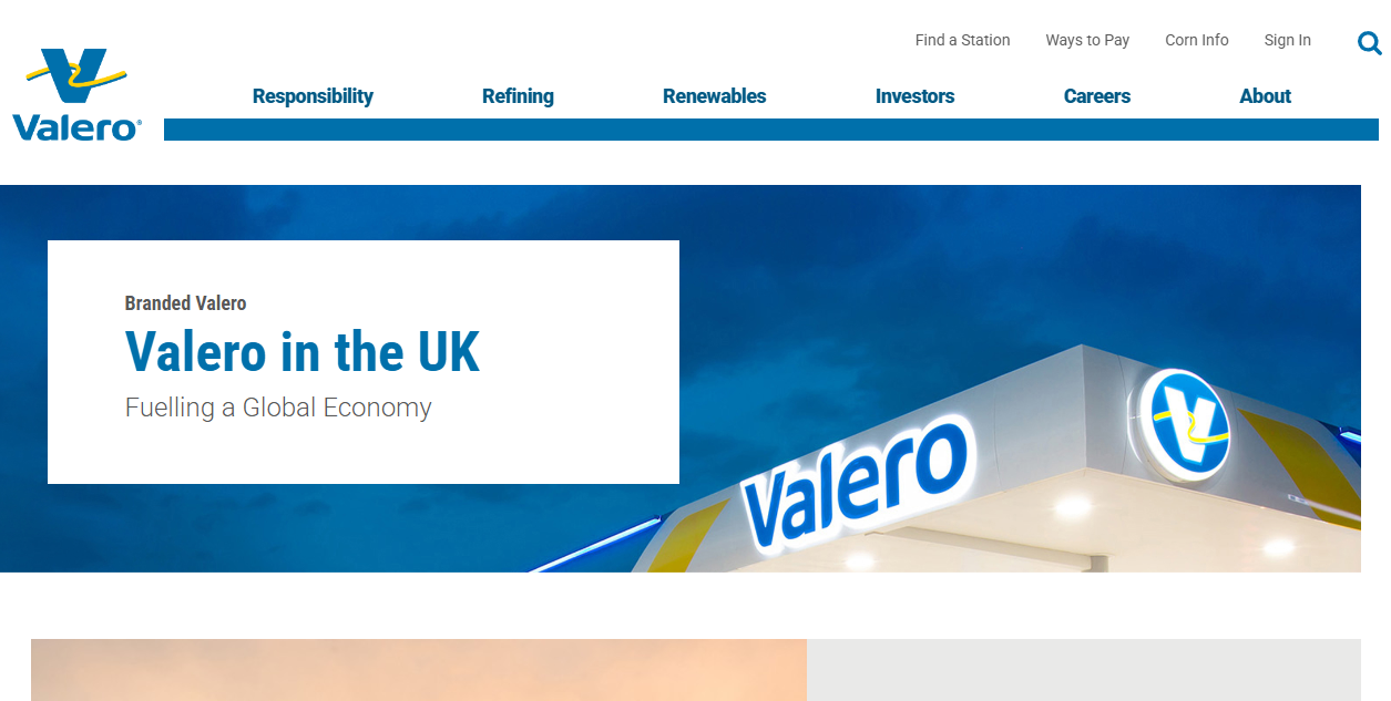 Valero Energy Uk Ltd website homepage