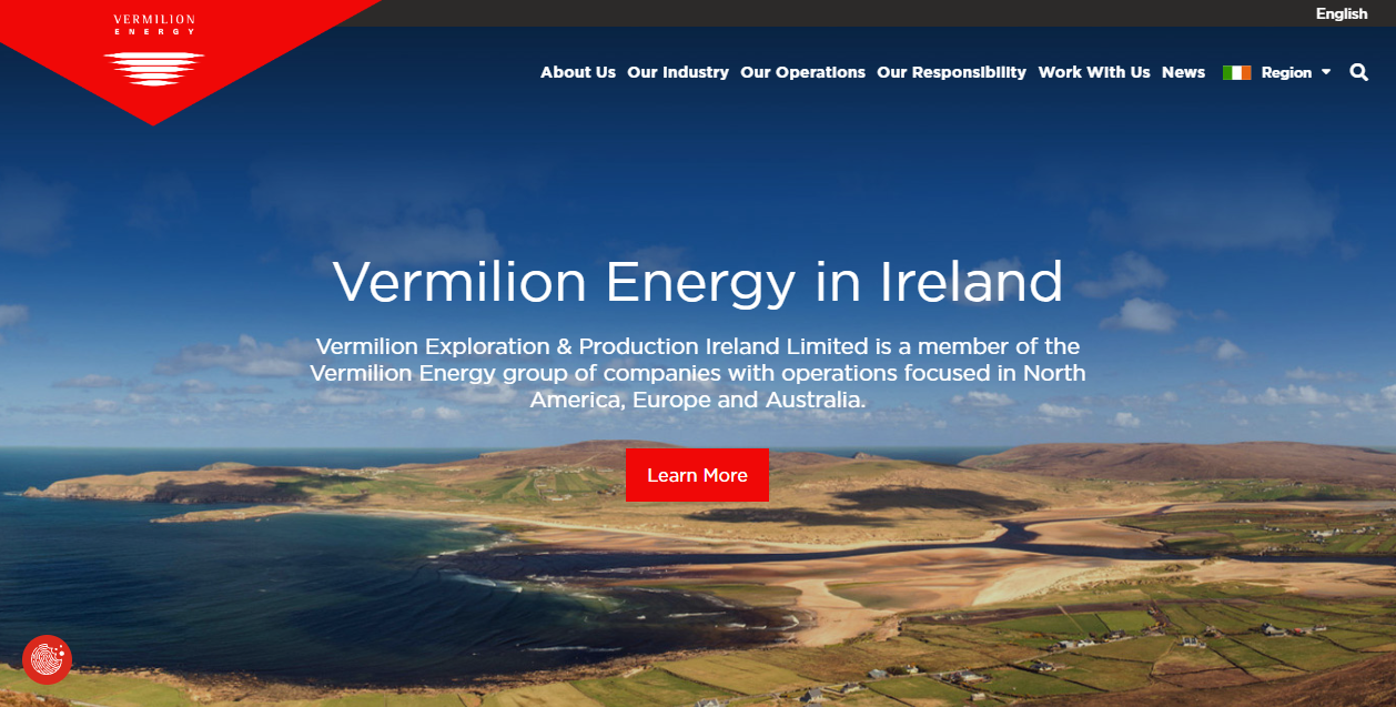Vermilion Energy Ireland Ltd website homepage