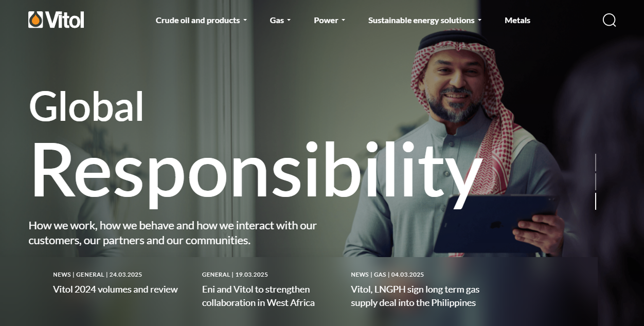 Vitol S a website homepage