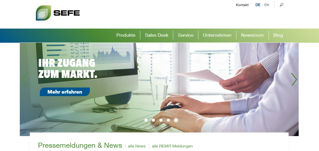 Wingas Gmbh  website homepage