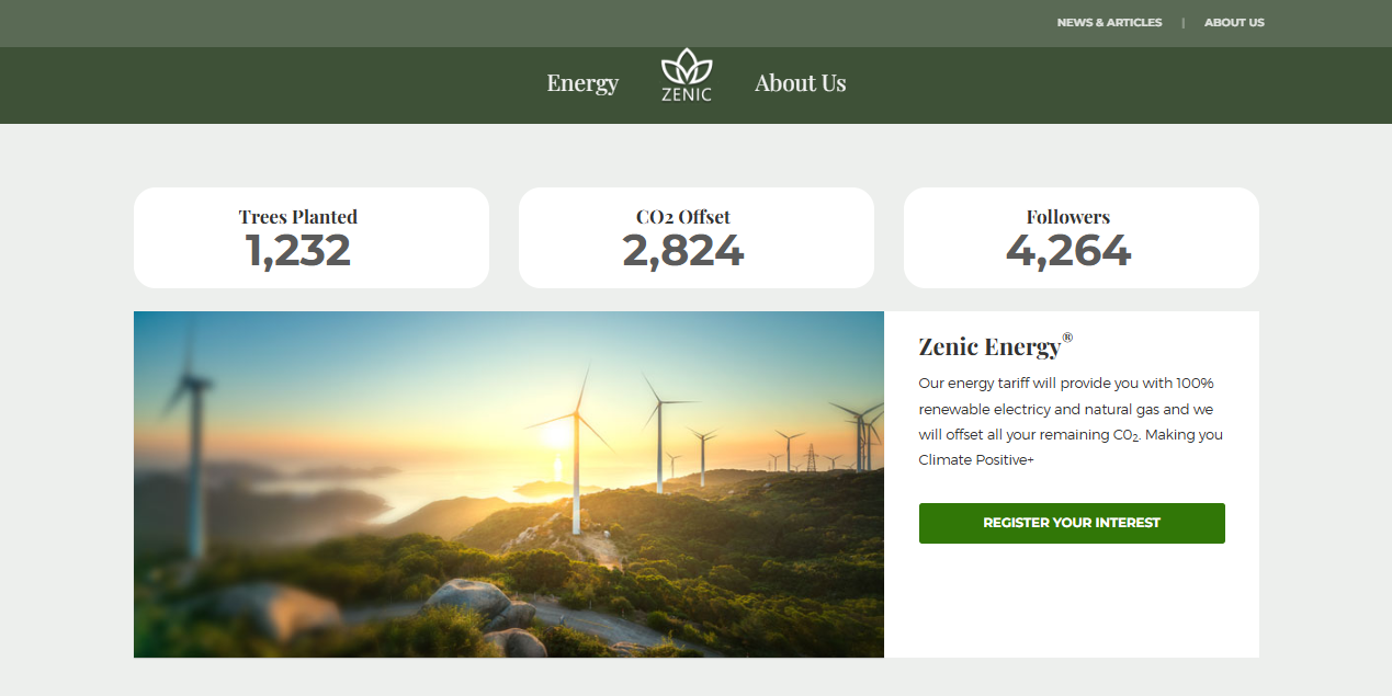 Zenic Energy Ltd website homepage